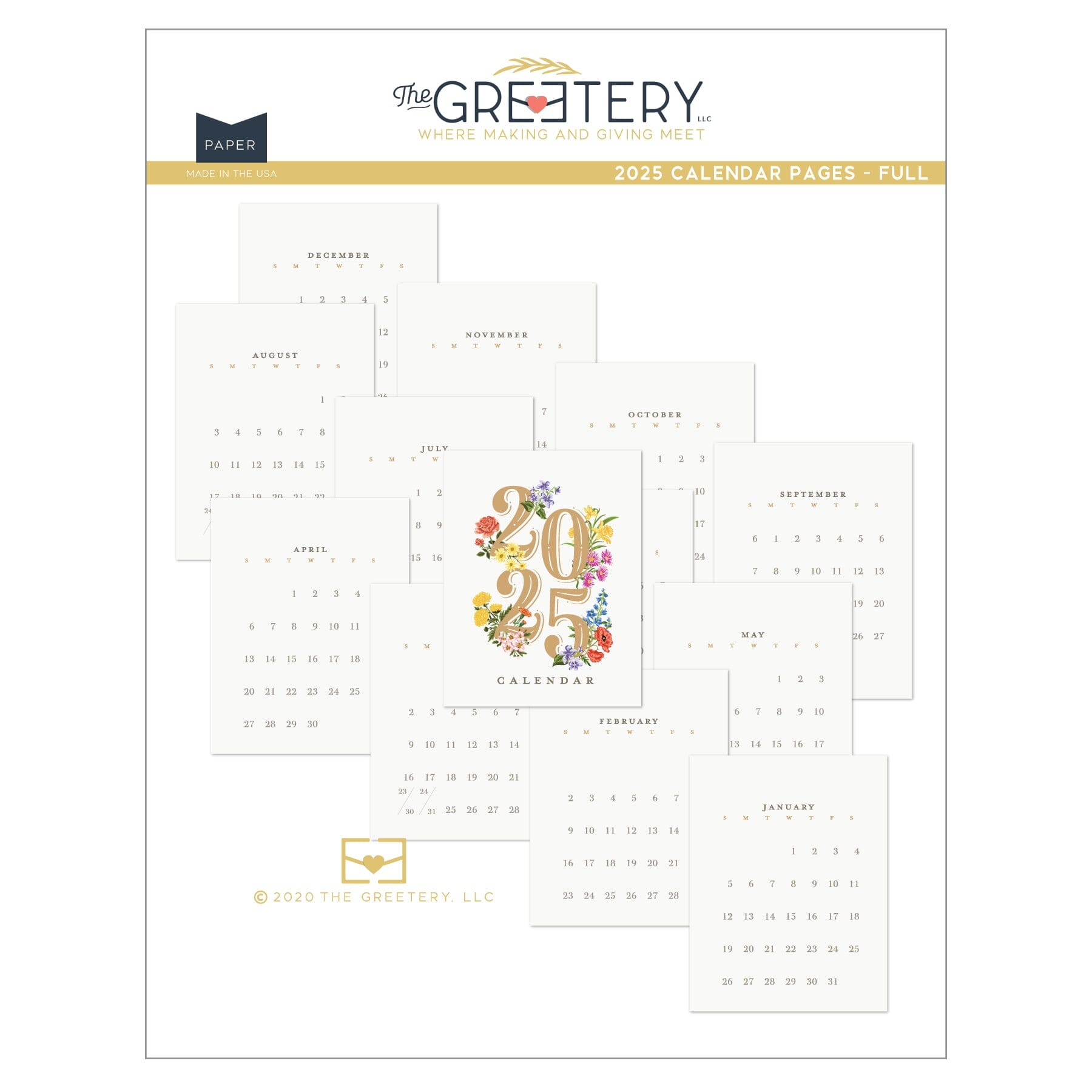 2025 Calendar Pages - Full