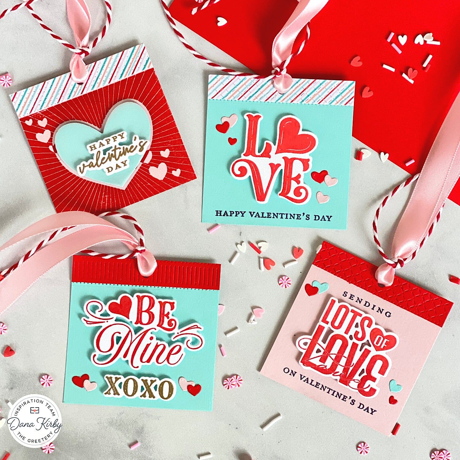 Four Square Valentine Tags Stamp Set