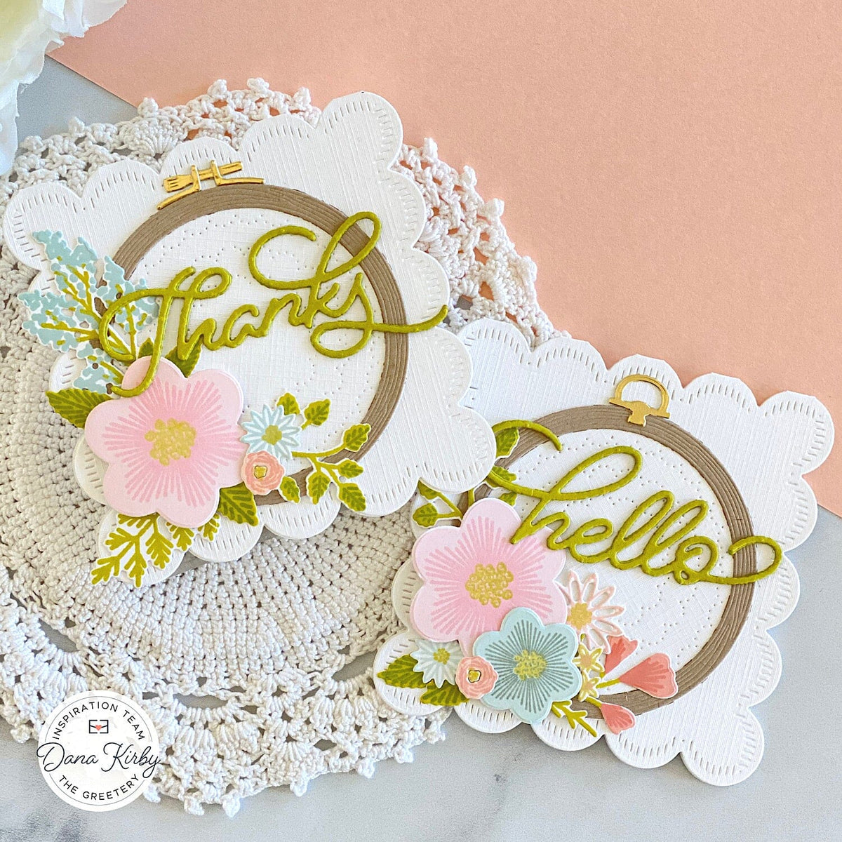 Lacy Scalloped Edge - Note Card - White