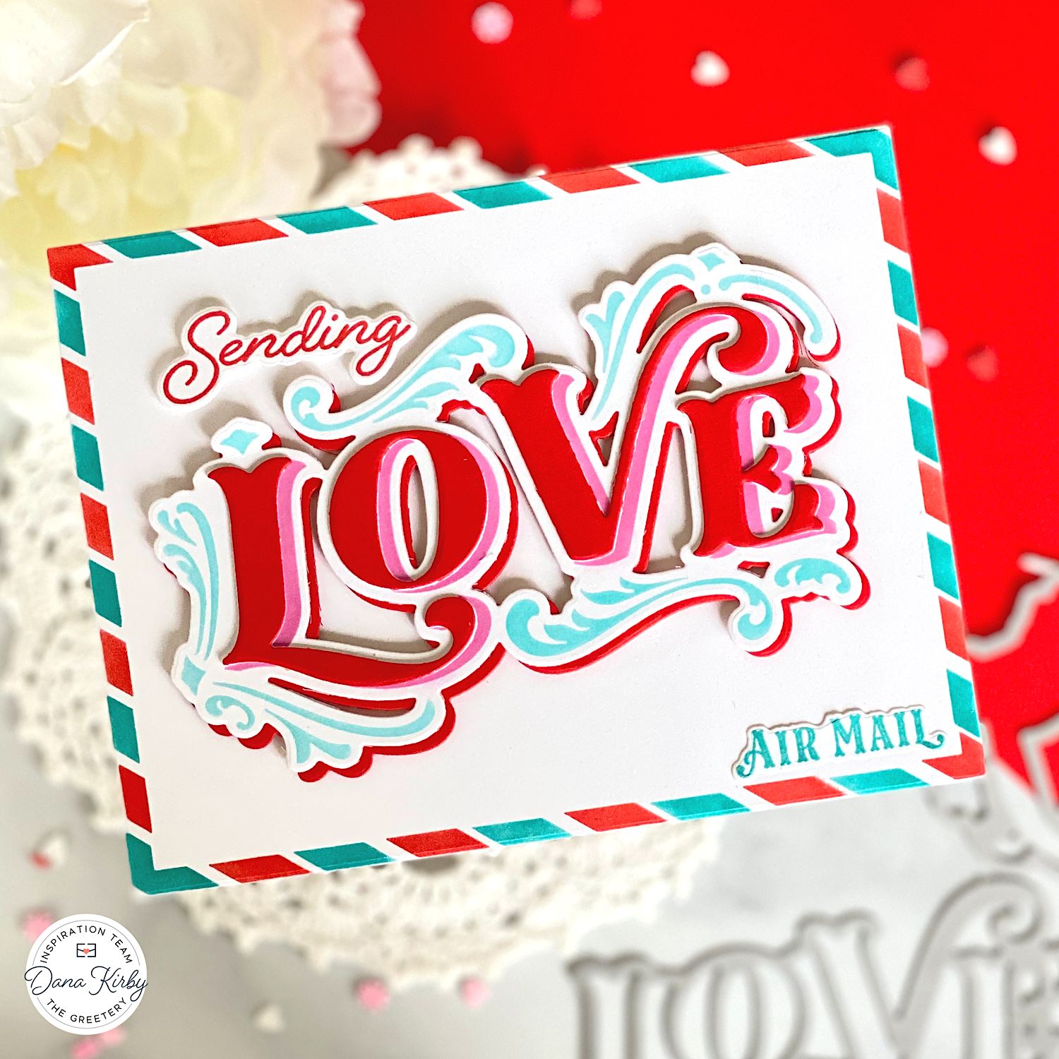 Flourished Phrases Love Stencil