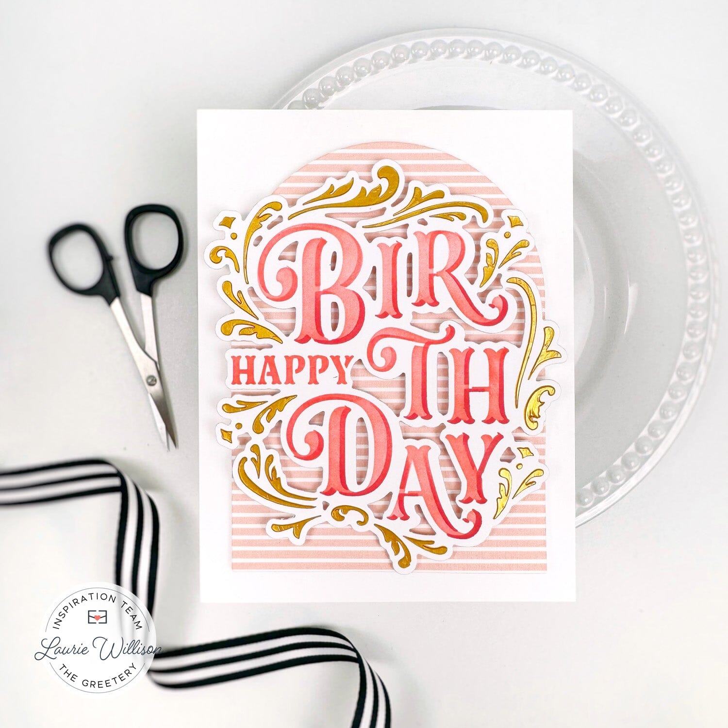 Flourished Phrases Birthday Stencil