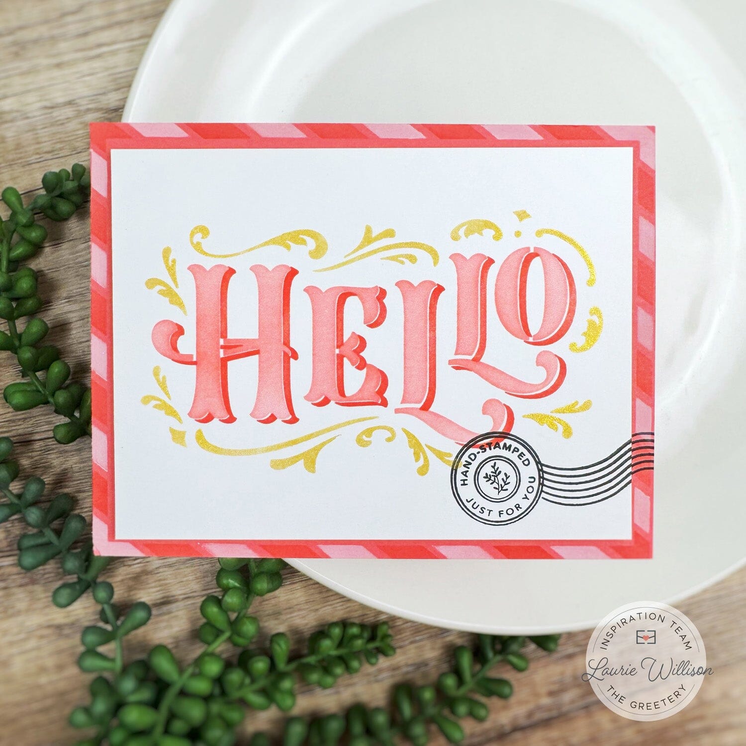 Flourished Phrases Hello Stencil
