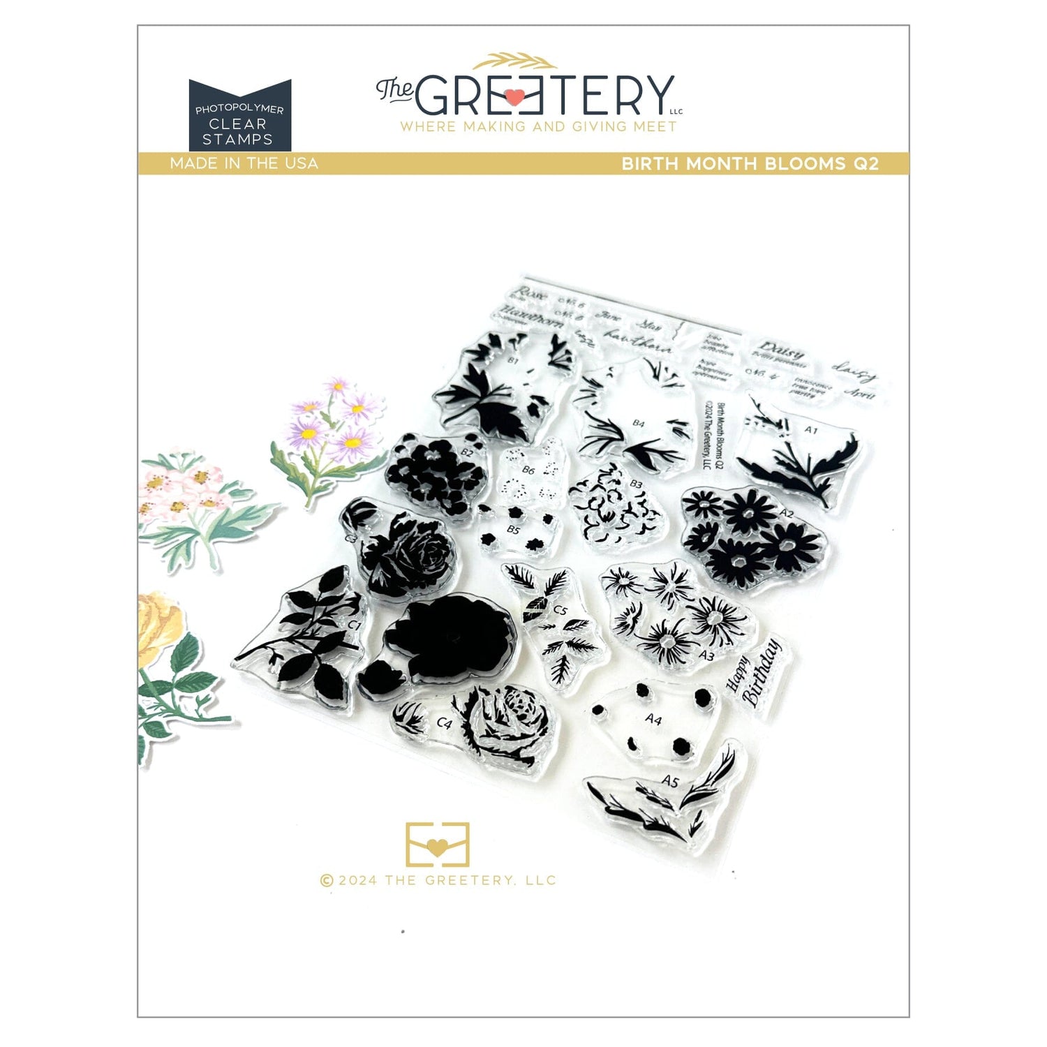 Birth Month Blooms Q2 Stamp Set