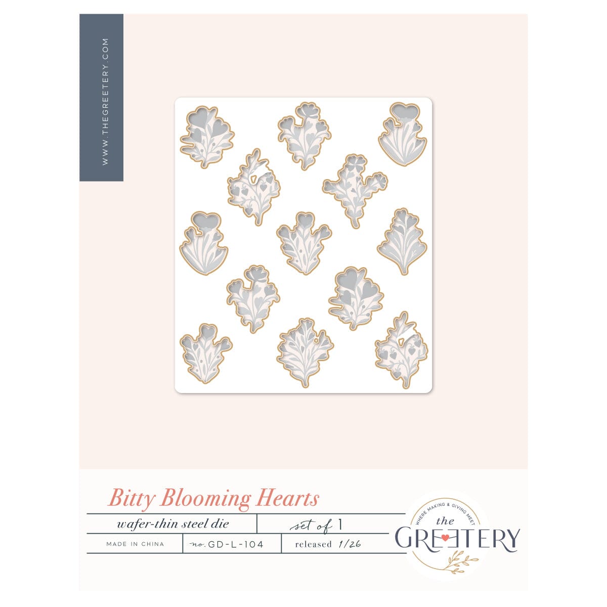 Bitty Blooming Hearts Die