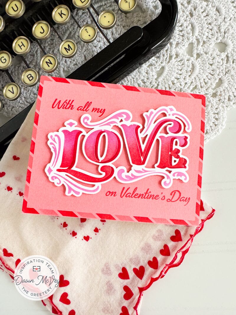 Flourished Phrases Love Stencil