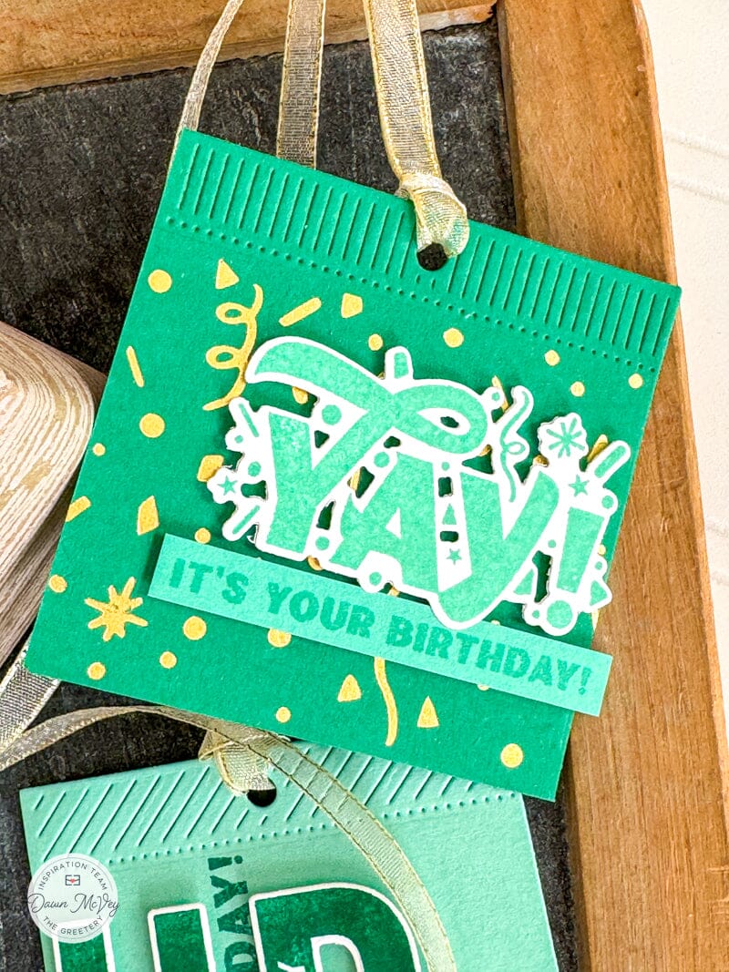 Four Square Birthday Tag Elements Die