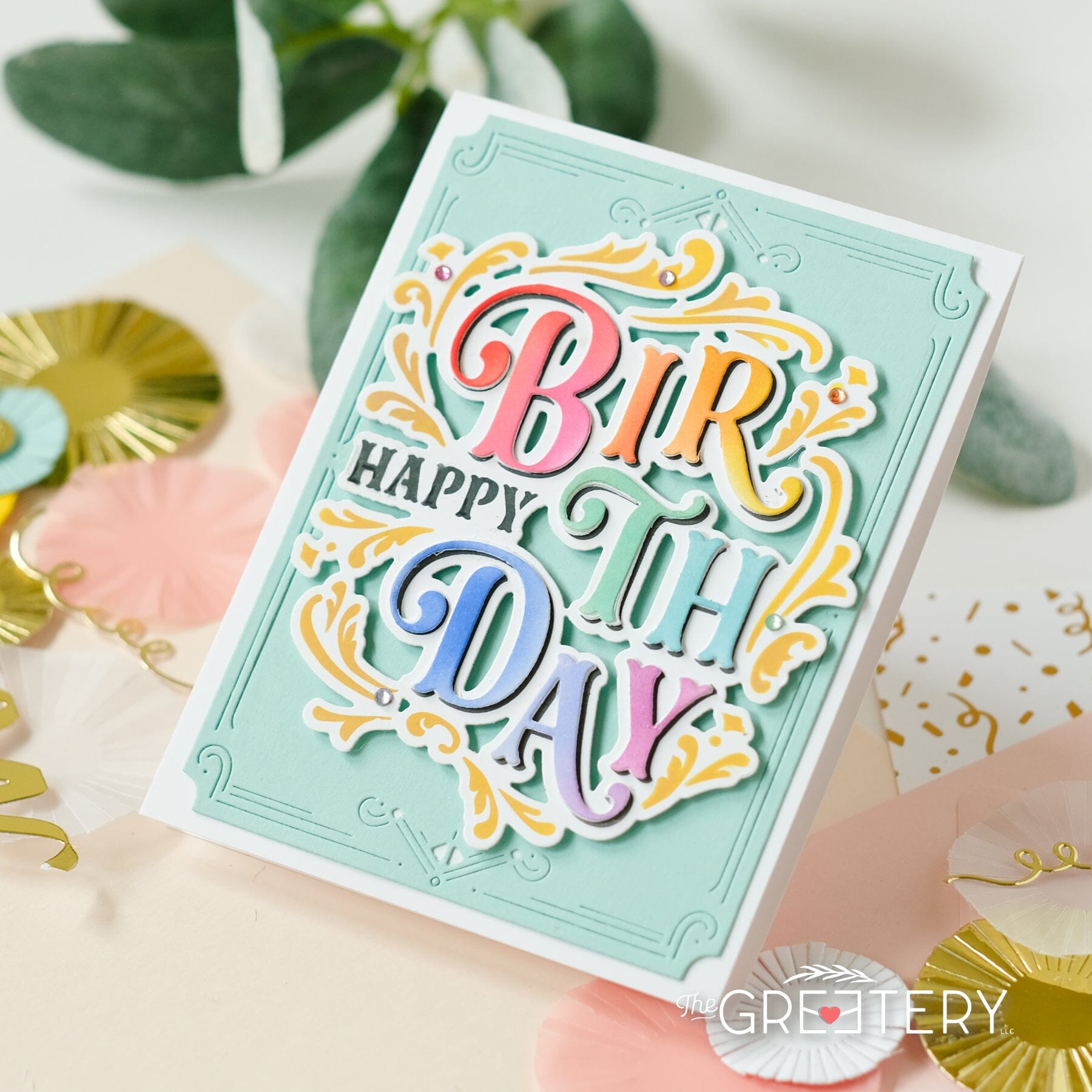 Flourished Phrases Birthday Stencil