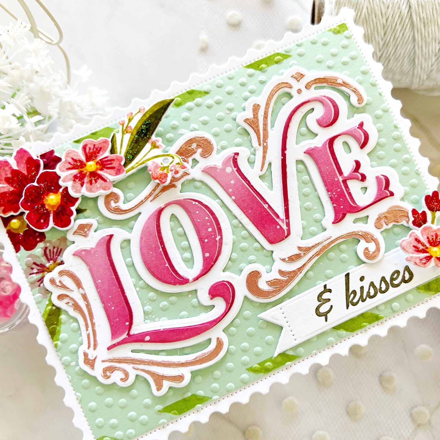 Flourished Phrases Love Stencil