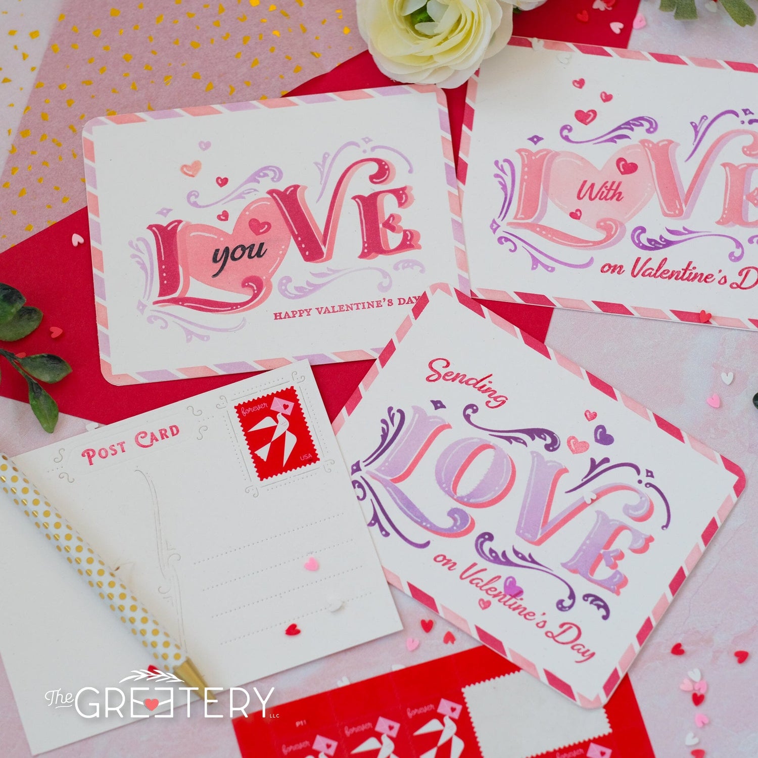 Flourished Phrases Love Stencil