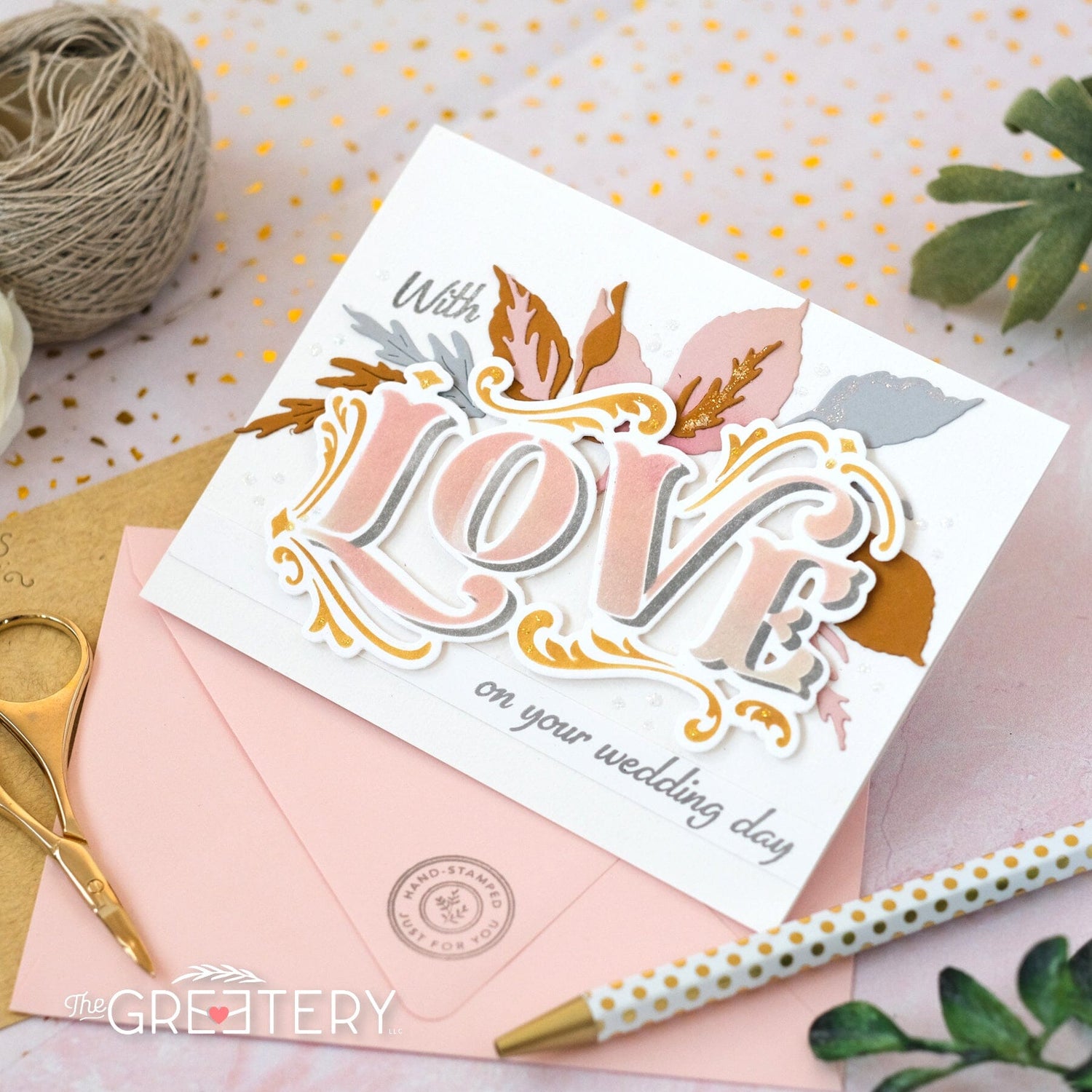 Flourished Phrases Love Stencil