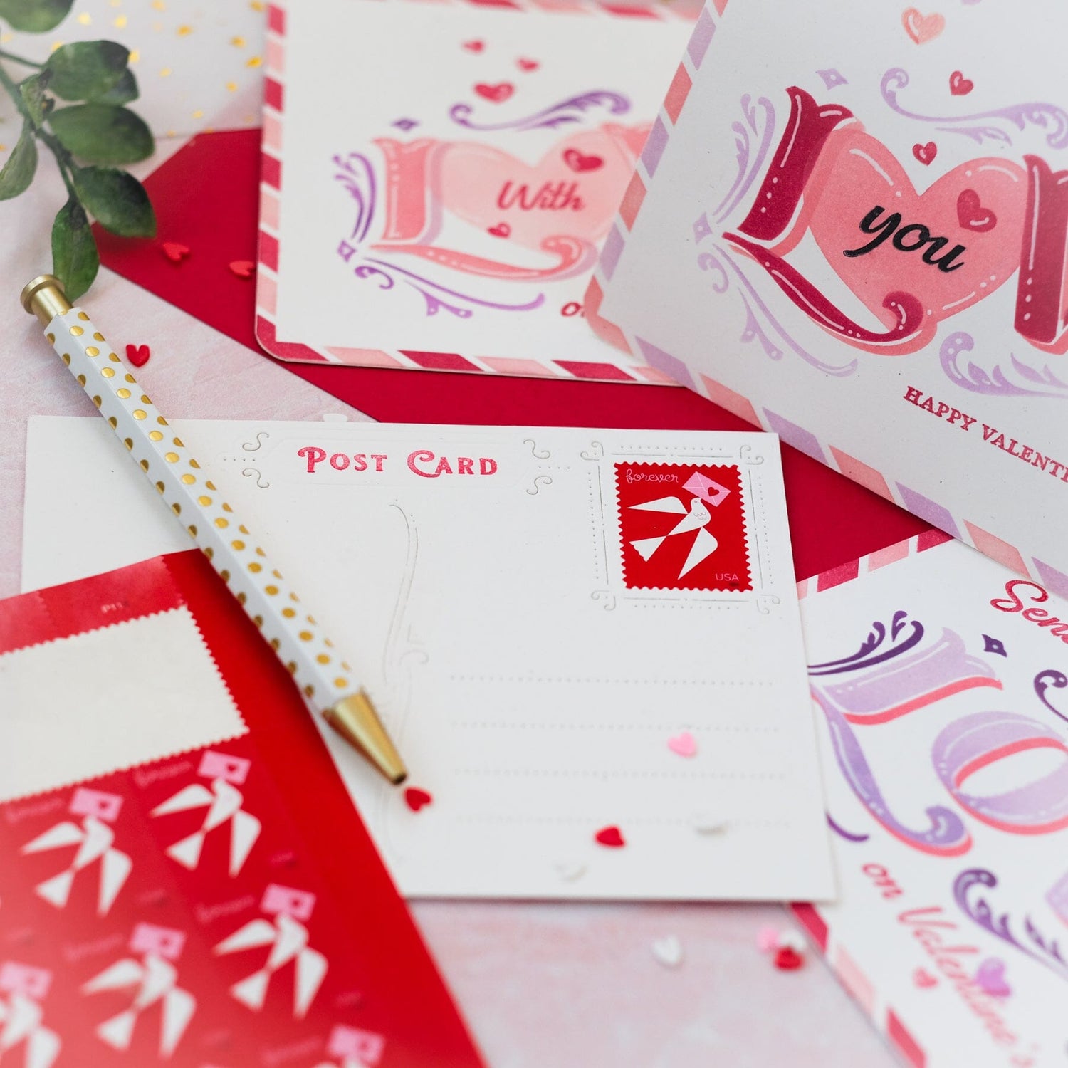 Flourished Phrases Love Stencil