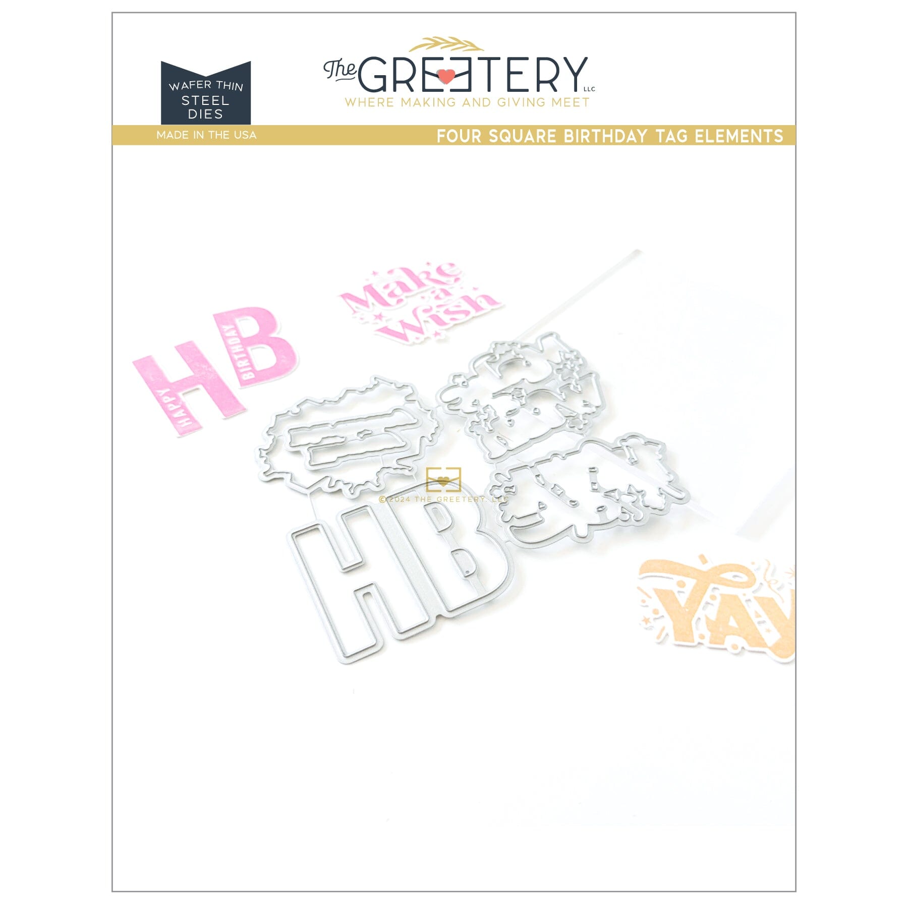 Four Square Birthday Tag Elements Die