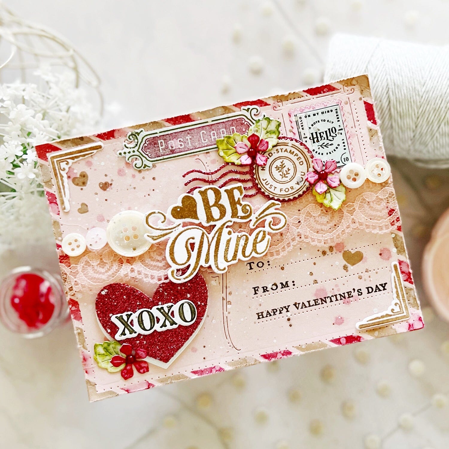 Four Square Valentine Tags Stamp Set