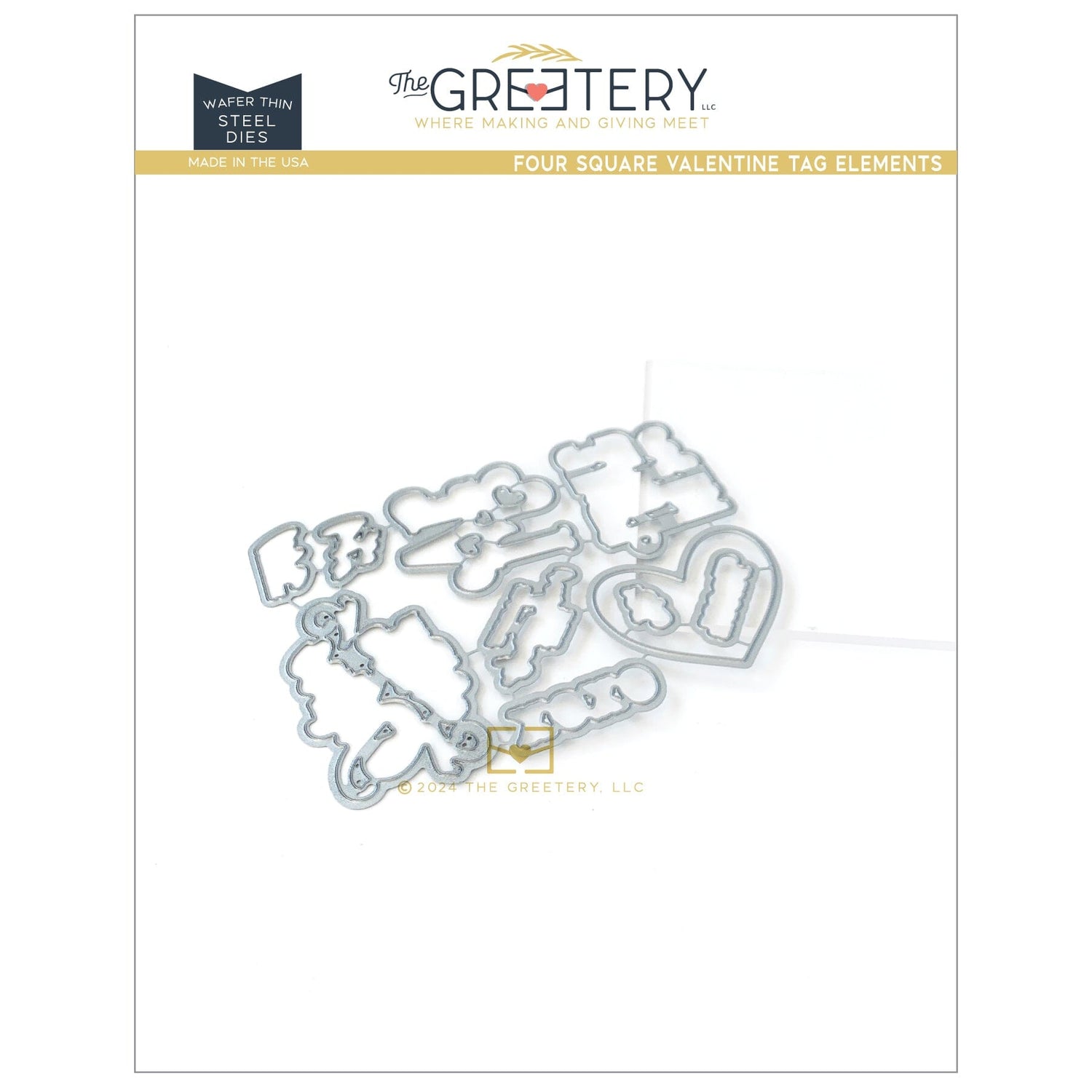 Four Square Valentine Tag Elements Die
