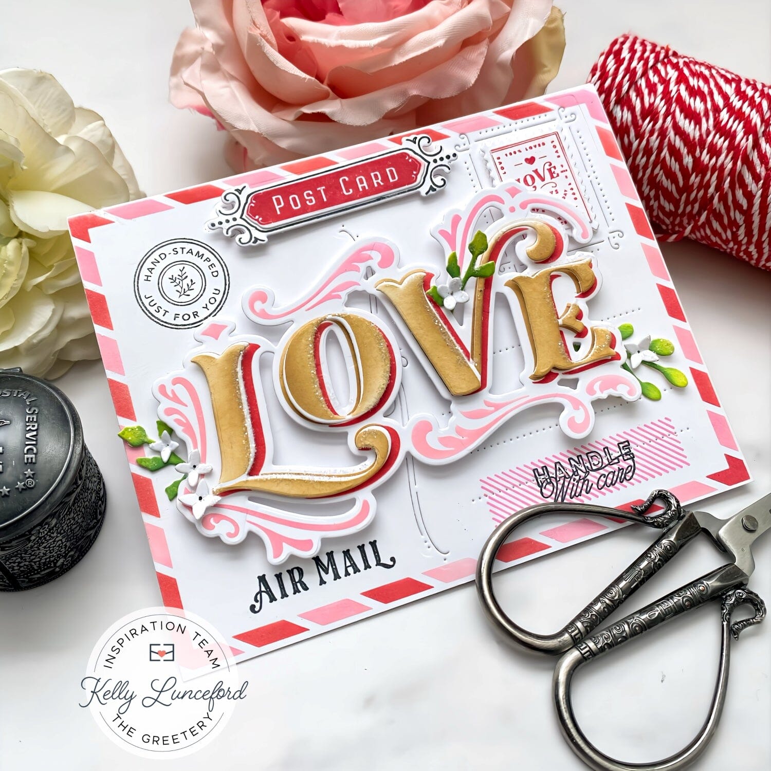 Flourished Phrases Love Stencil