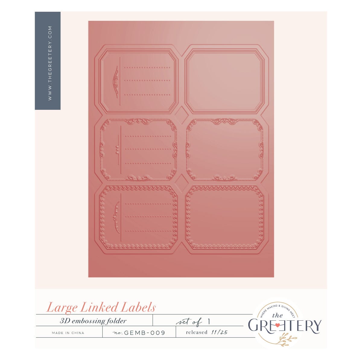 Large Linked Labels Embossing Folder