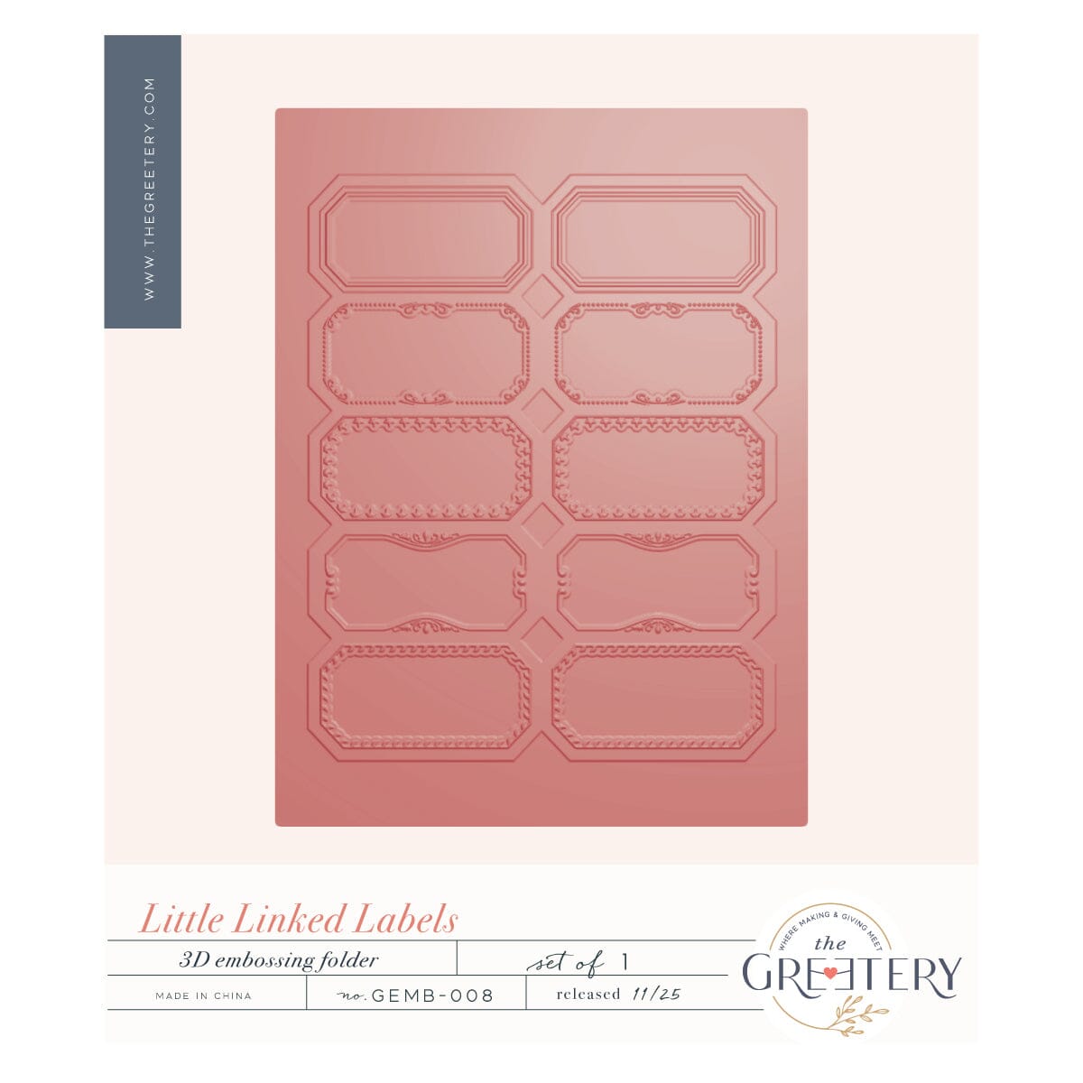 Little Linked Labels Embossing Folder