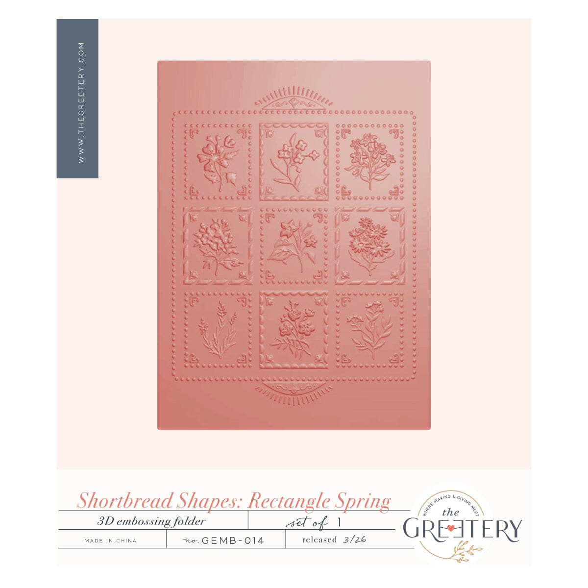 Shortbread Shapes: Rectangle Spring Embossing Folder