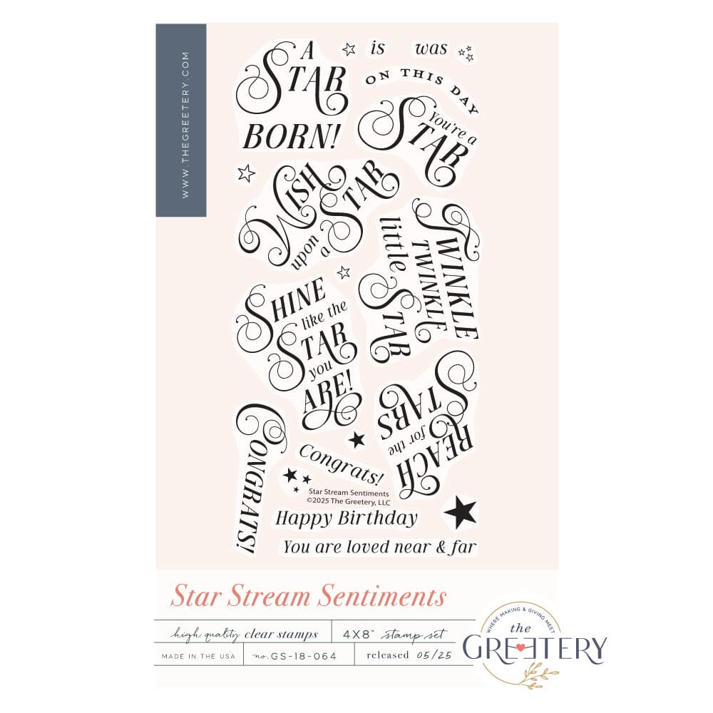 Star Stream Sentiments Stamp Set