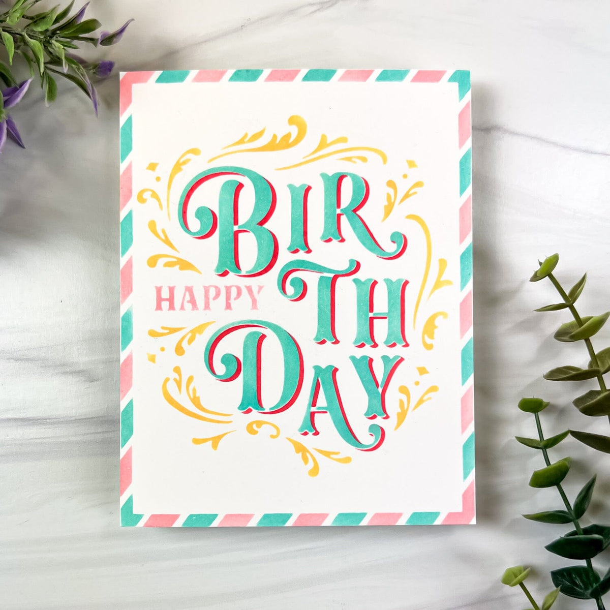 Flourished Phrases Birthday Stencil – The Greetery happy-birthday-with-cake-diy-cookie-wall-craft-stencil-3-5-inch-walmart-com