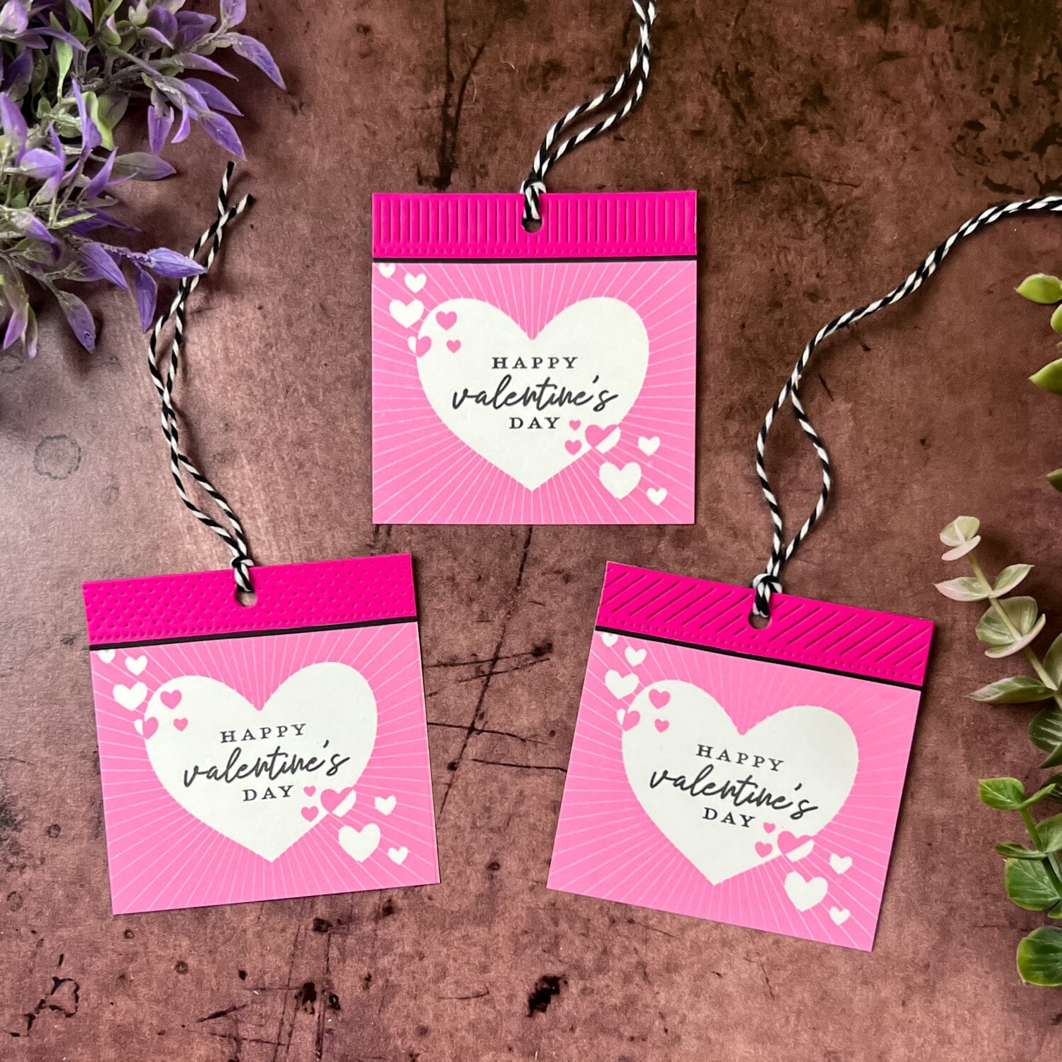 Four Square Valentine Tags Stamp Set