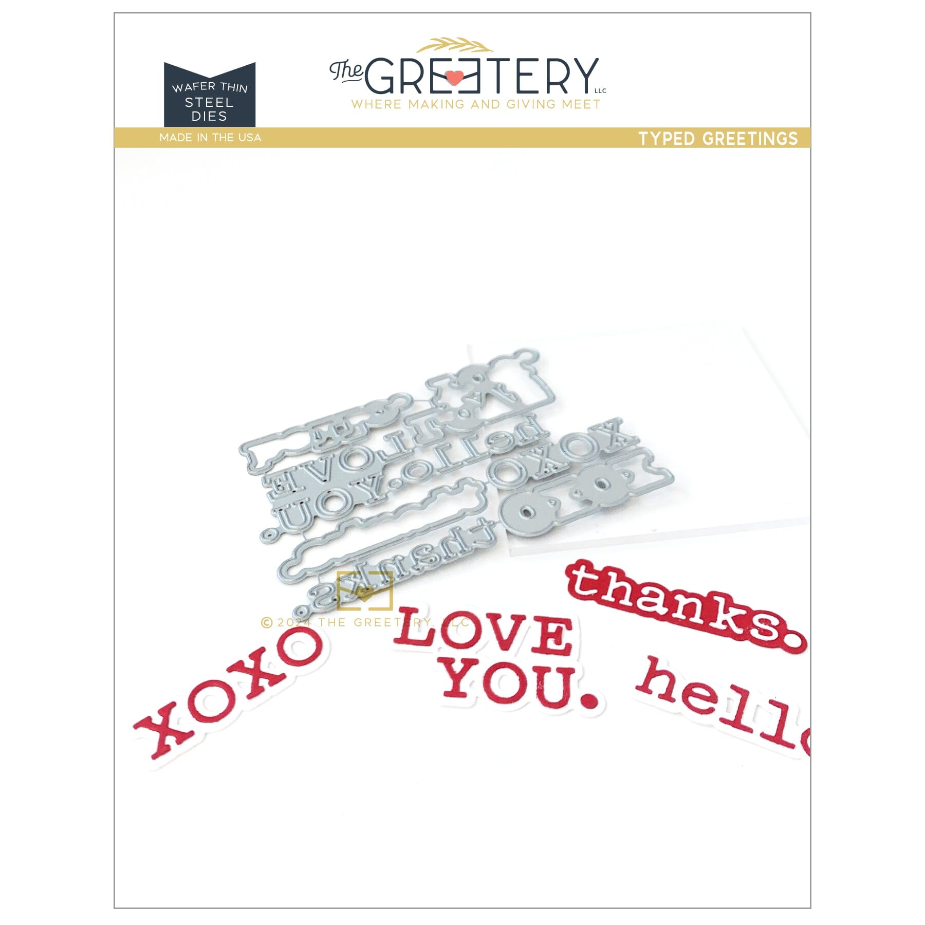 Typed Greetings Die