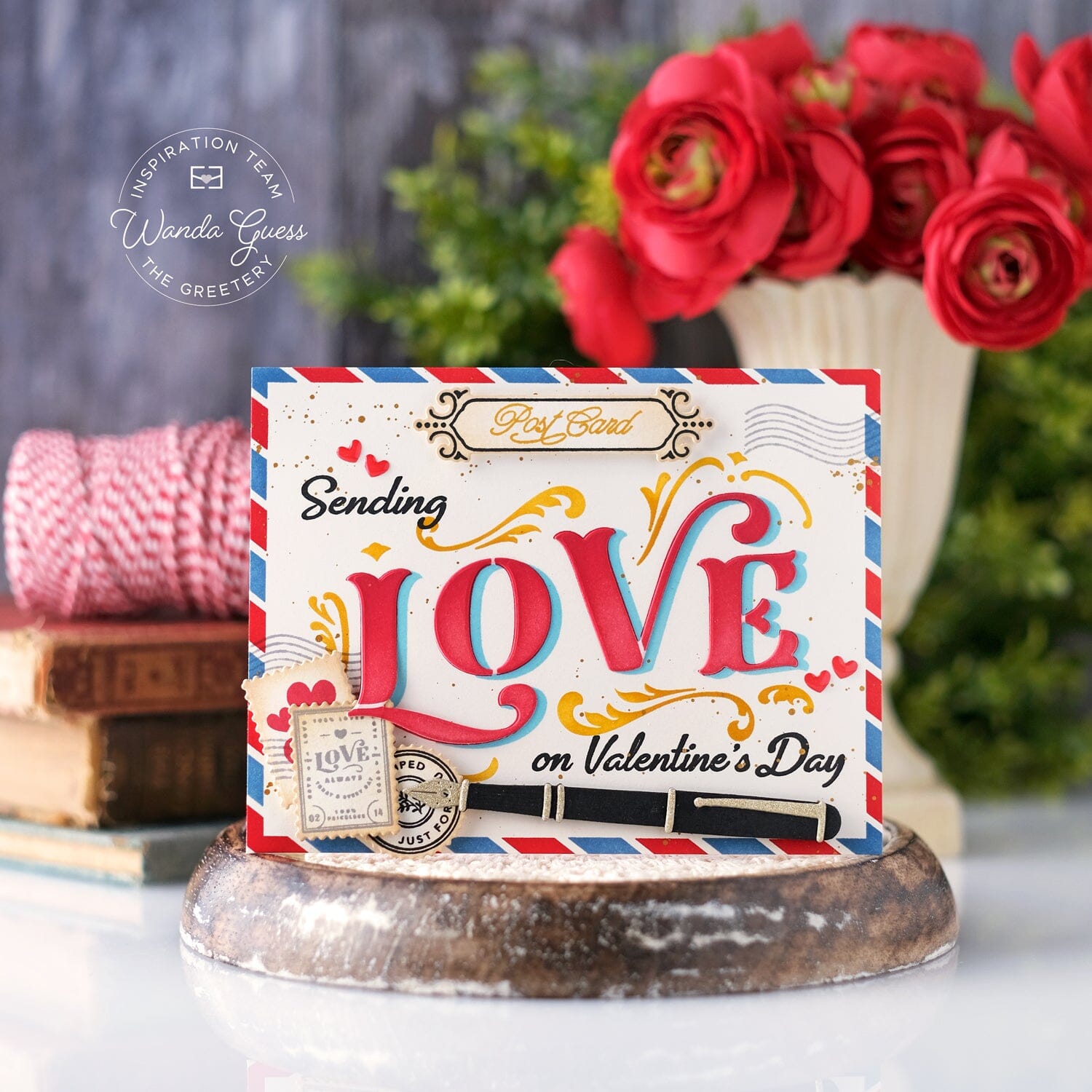 Flourished Phrases Love Stencil