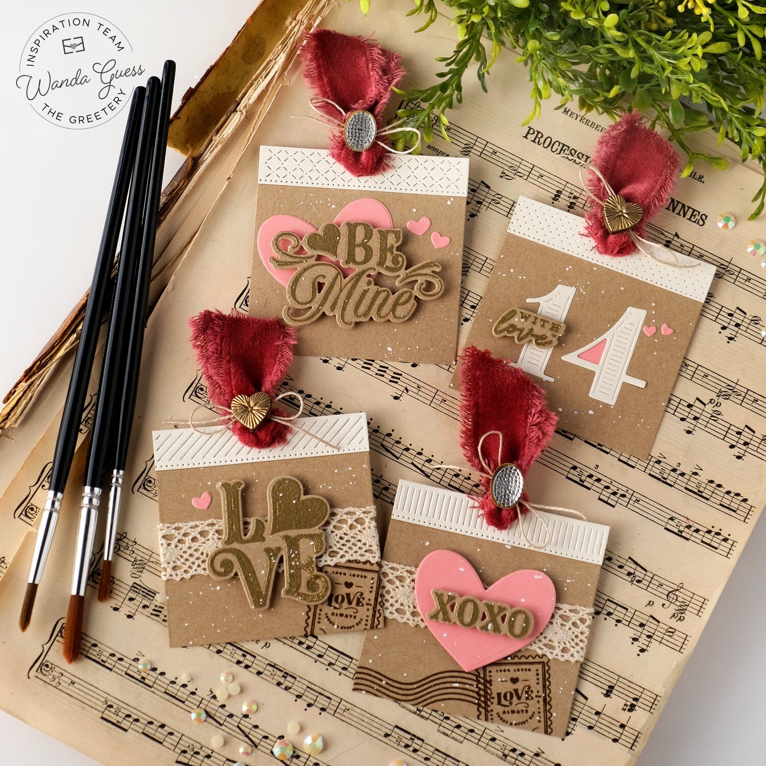 Four Square Valentine Tags Stamp Set