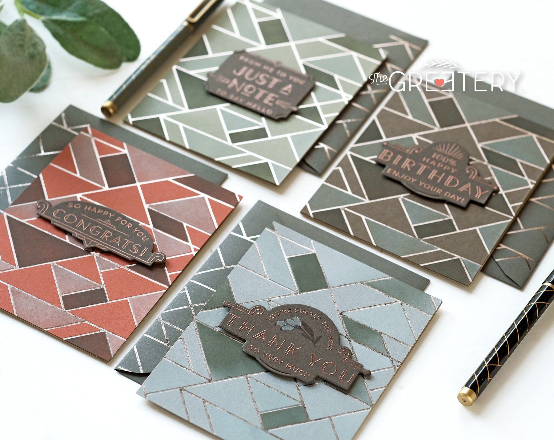 Deco Triangles Hot Foil Plate