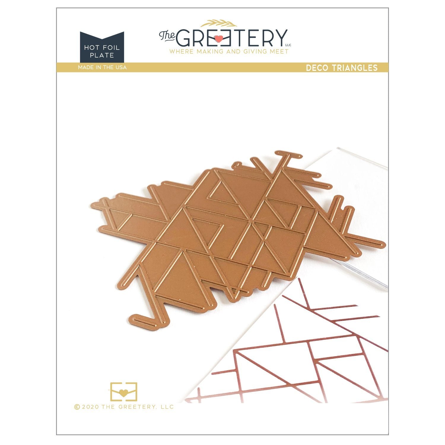 Deco Triangles Hot Foil Plate