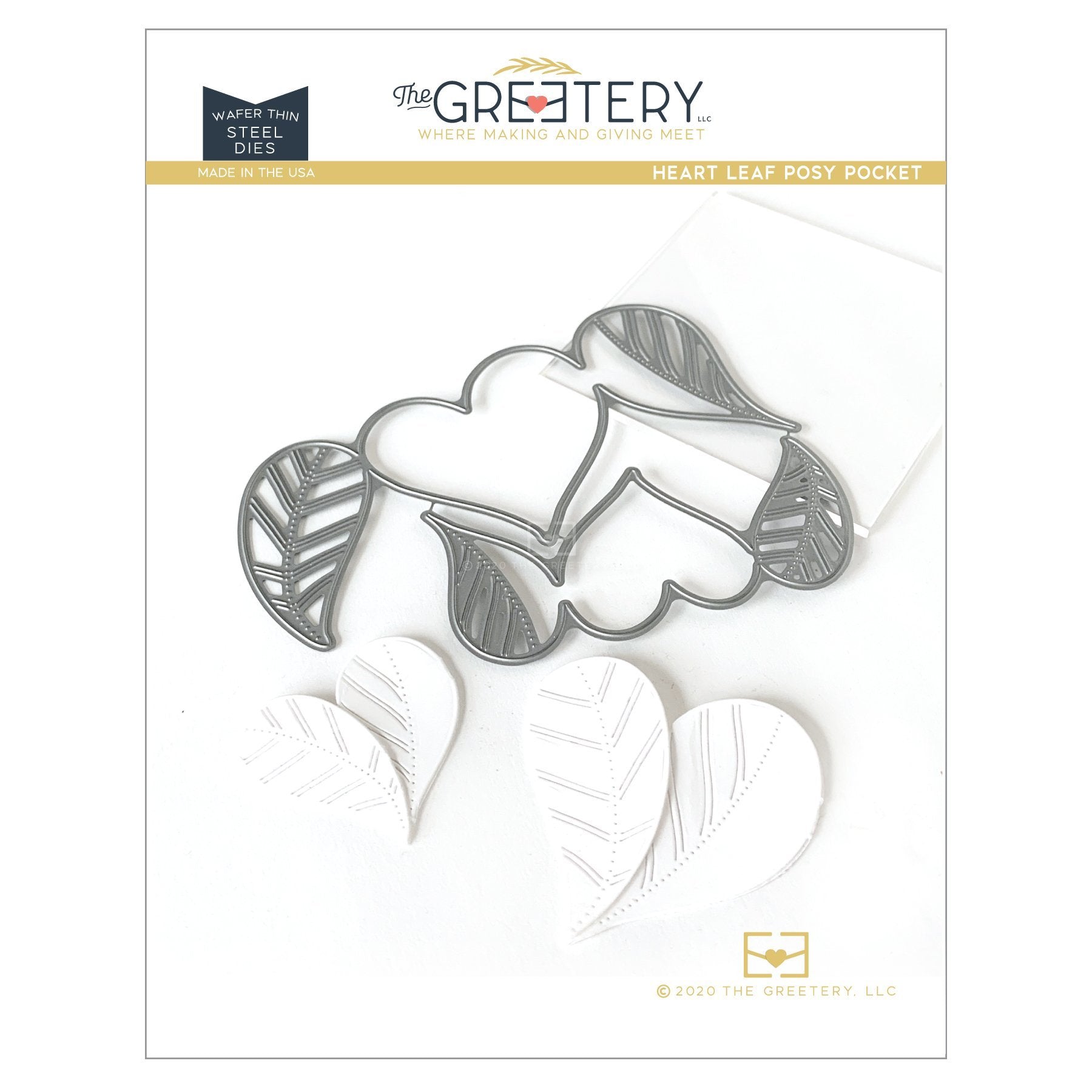 Heart Leaf Posy Pocket Die