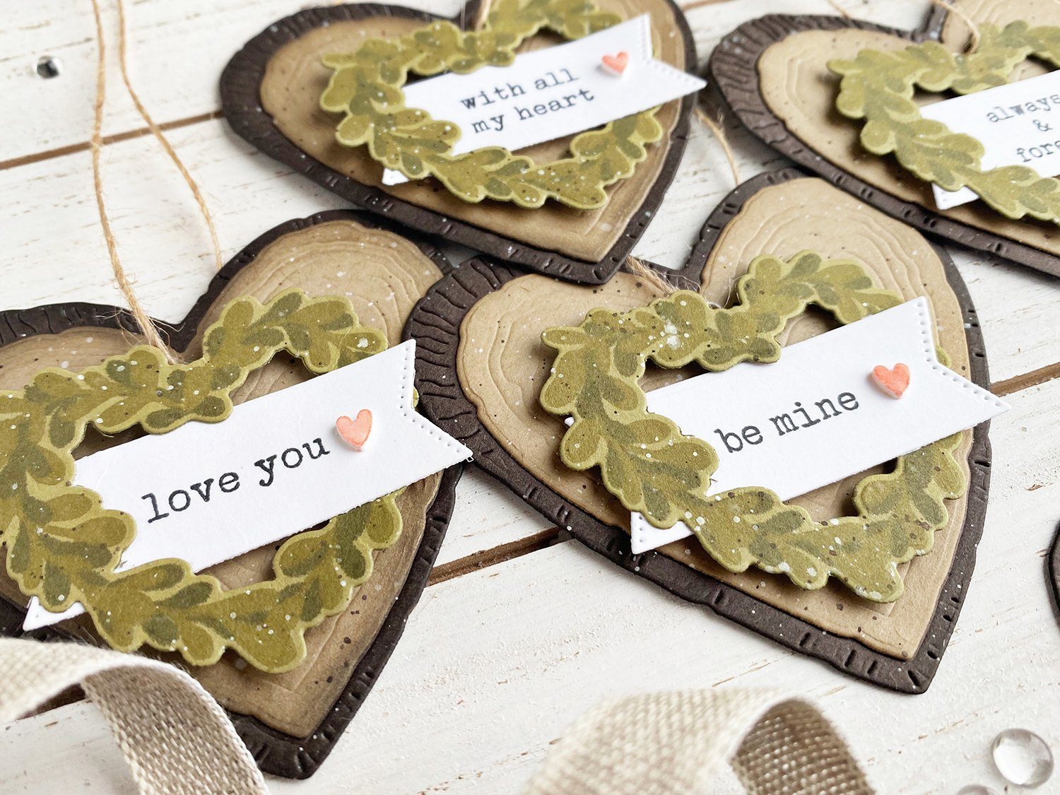Wood Slice Hearts Die