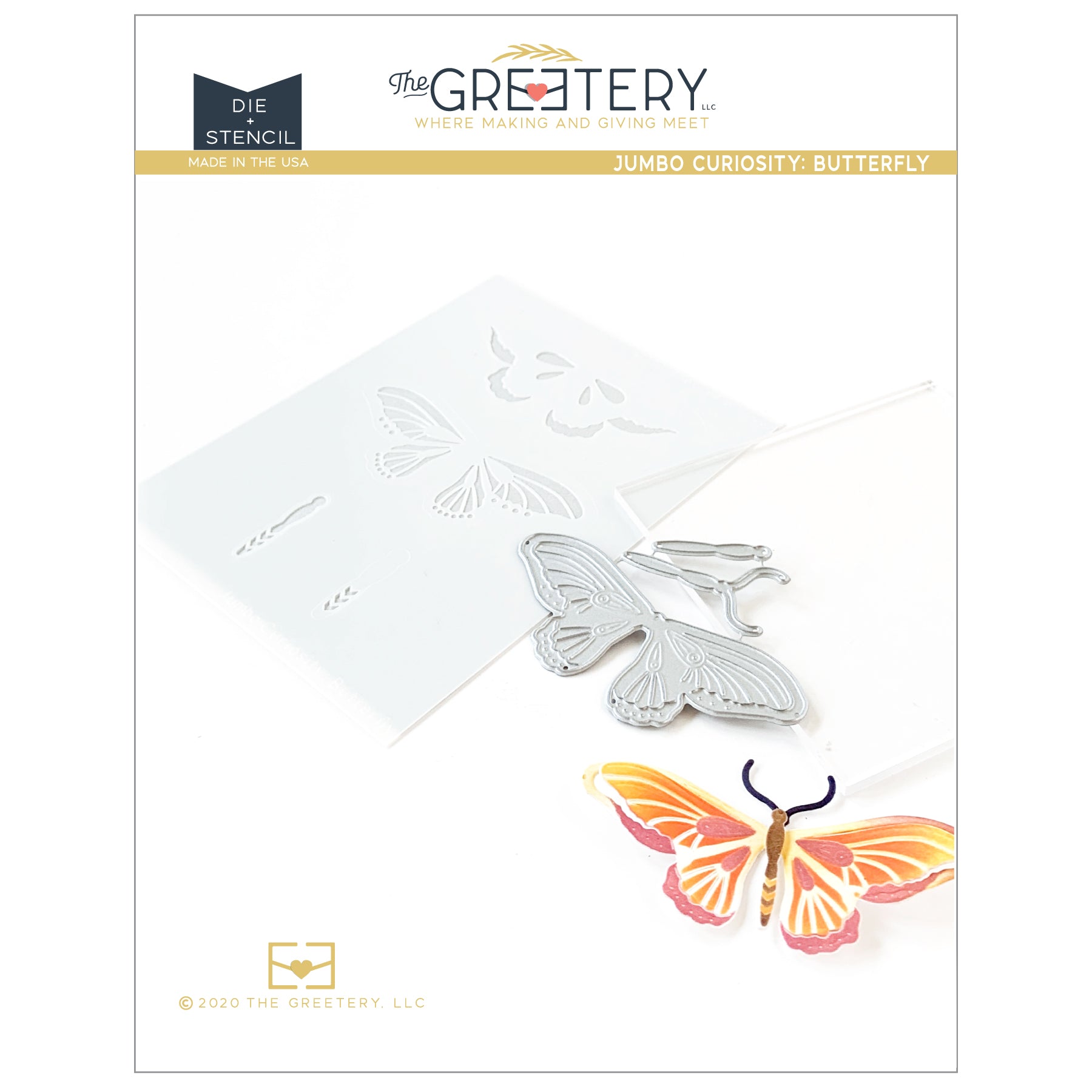 Jumbo Curiosity: Butterfly Die + Stencil
