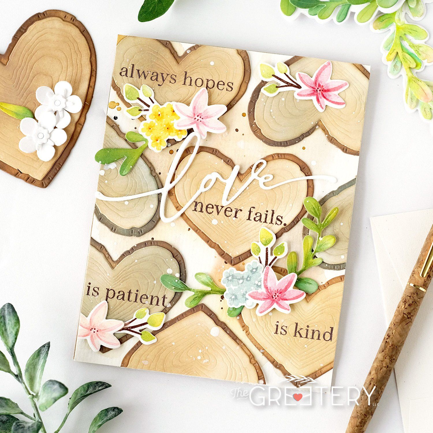 Wood Slice Hearts Die