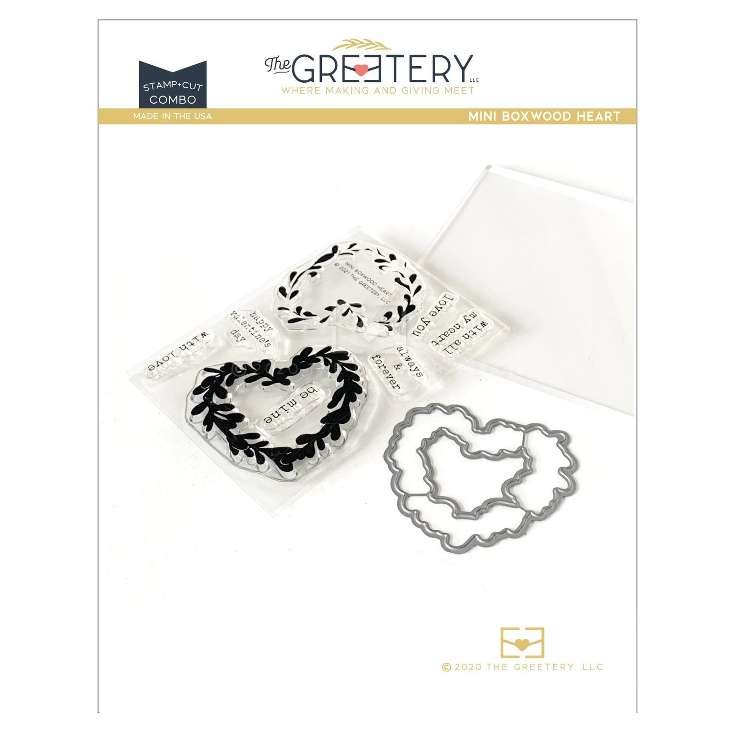 Mini Boxwood Heart Stamp + Cut Combo