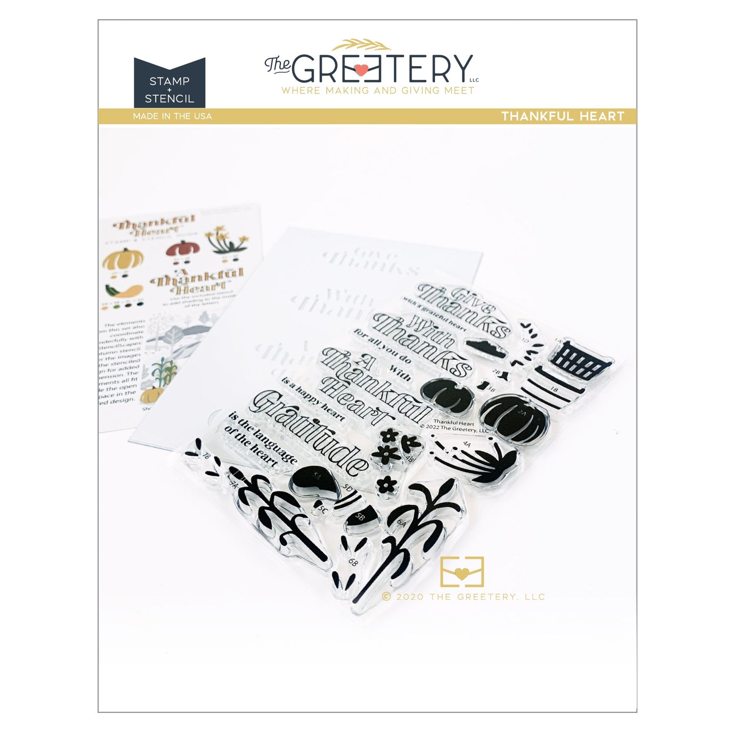 Thankful Heart Stamp + Stencil