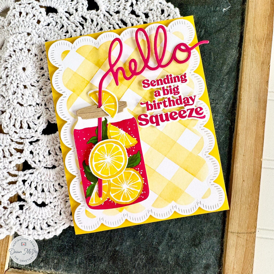 Scalloped Gingham Stencil