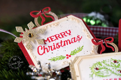 Large Linked Labels Embossing Folder