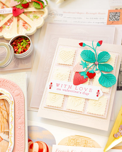 Shortbread Shapes: Rectangle Hearts Embossing Folder