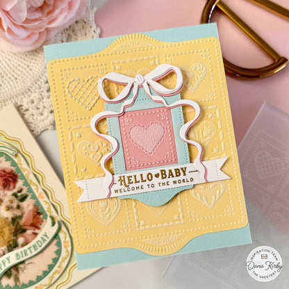 Shortbread Shapes: Rectangle Hearts Embossing Folder