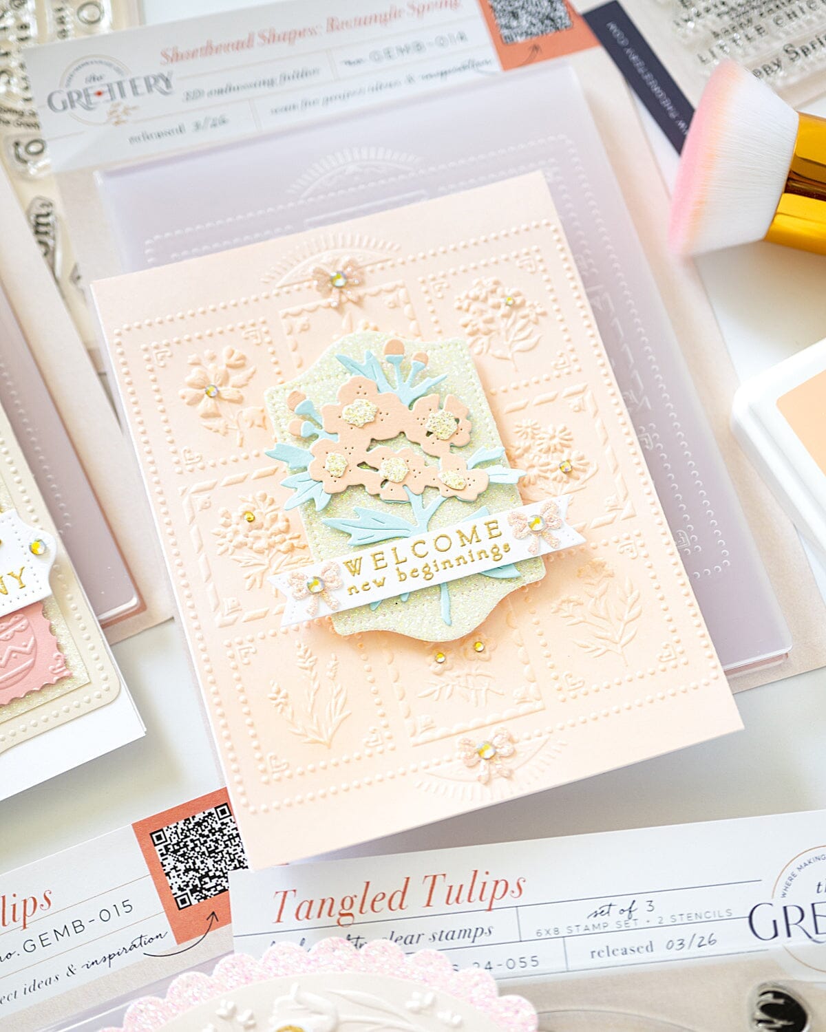 Shortbread Shapes: Rectangle Spring Embossing Folder