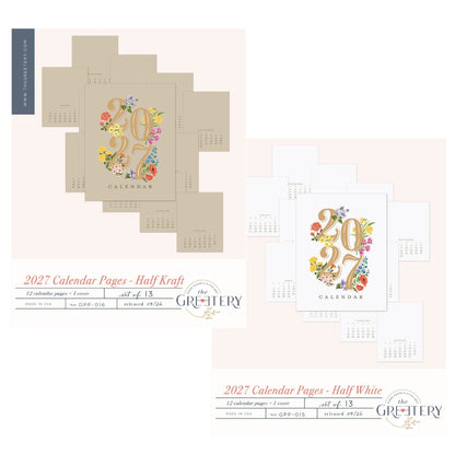 2027 Calendar Pages - Half