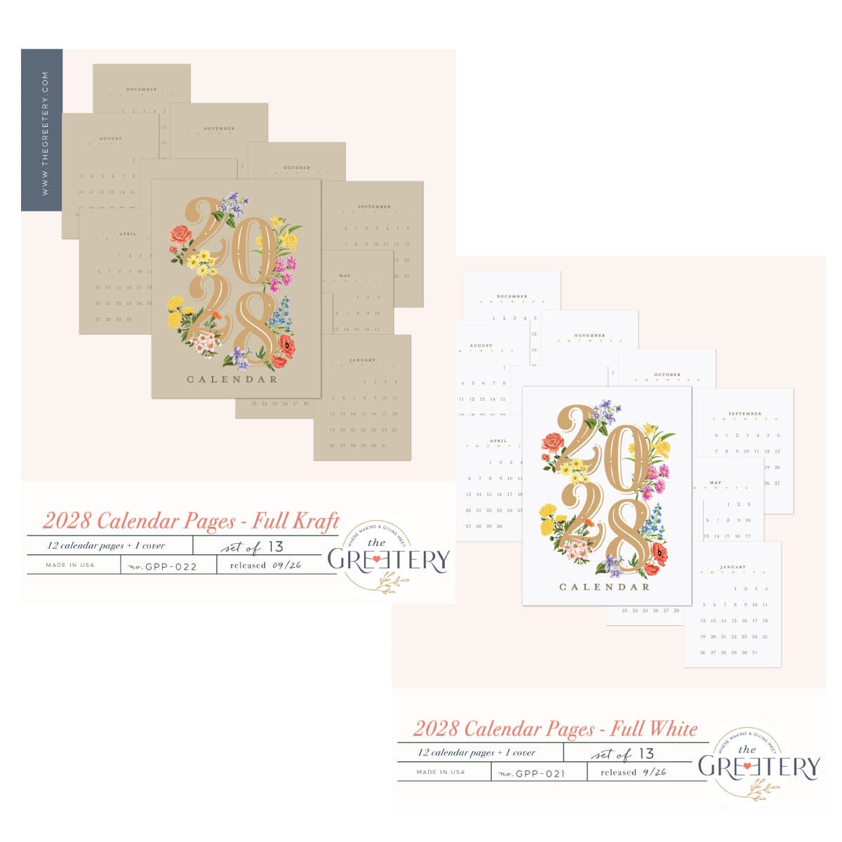 2028 Calendar Pages - Full