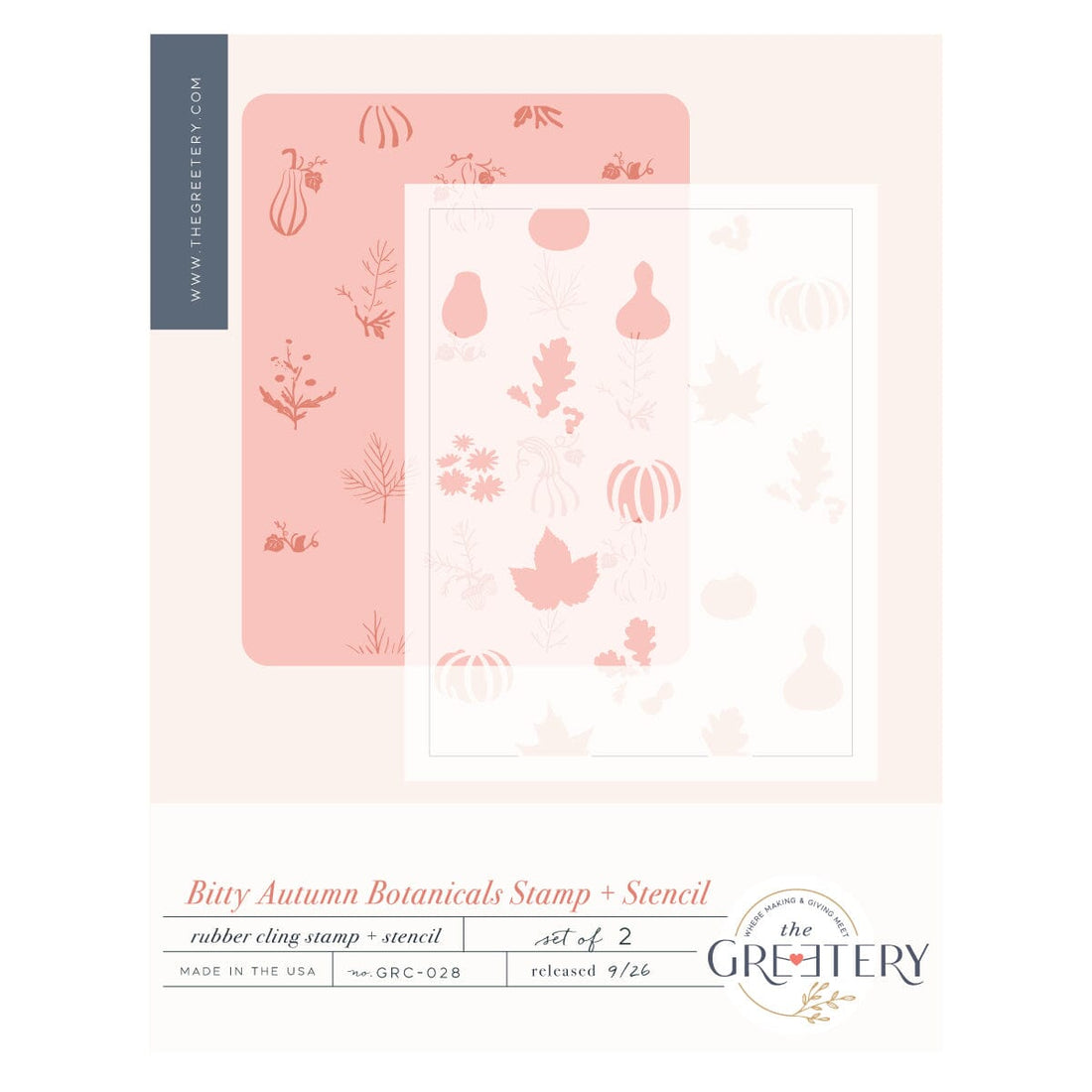 Bitty Autumn Botanicals Stamp + Stencil