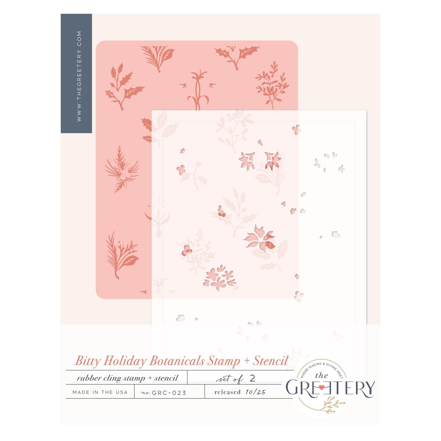 Bitty Holiday Botanicals Stamp + Stencil