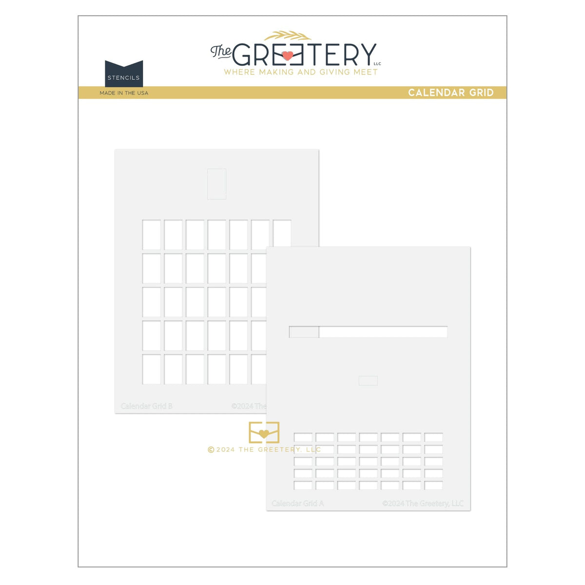 Calendar Grid Color Calendar Grid Stencil – The Greetery