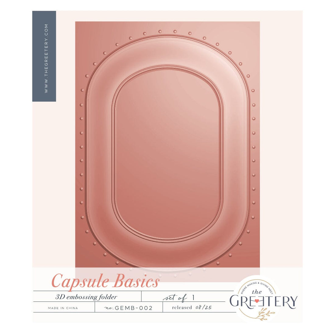 Capsule Basics Embossing Folder