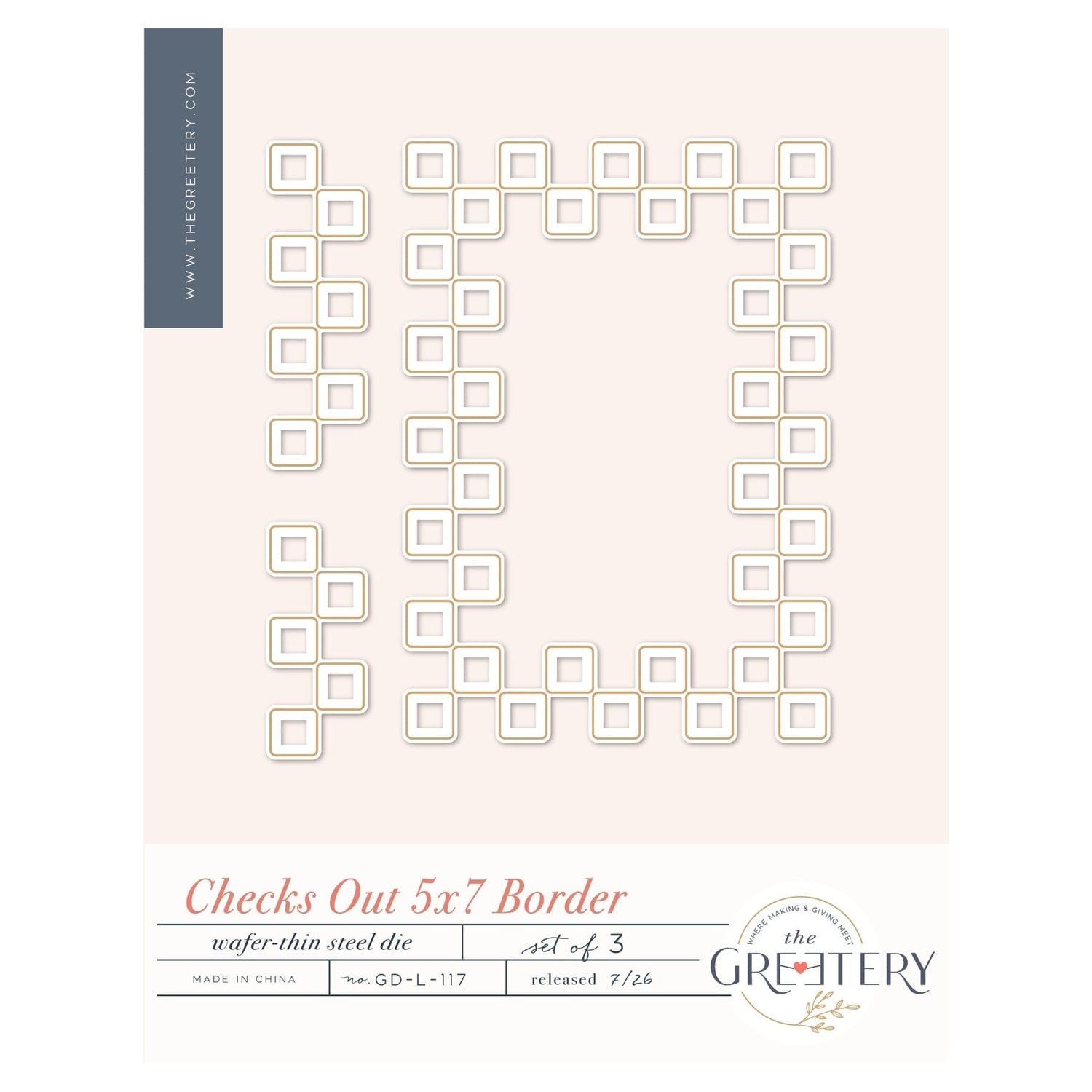 Checks Out 5x7 Border Die