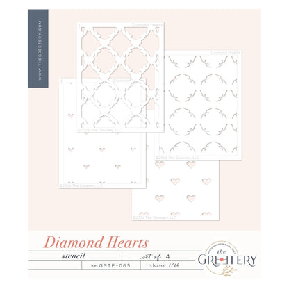 Diamond Hearts Stencil