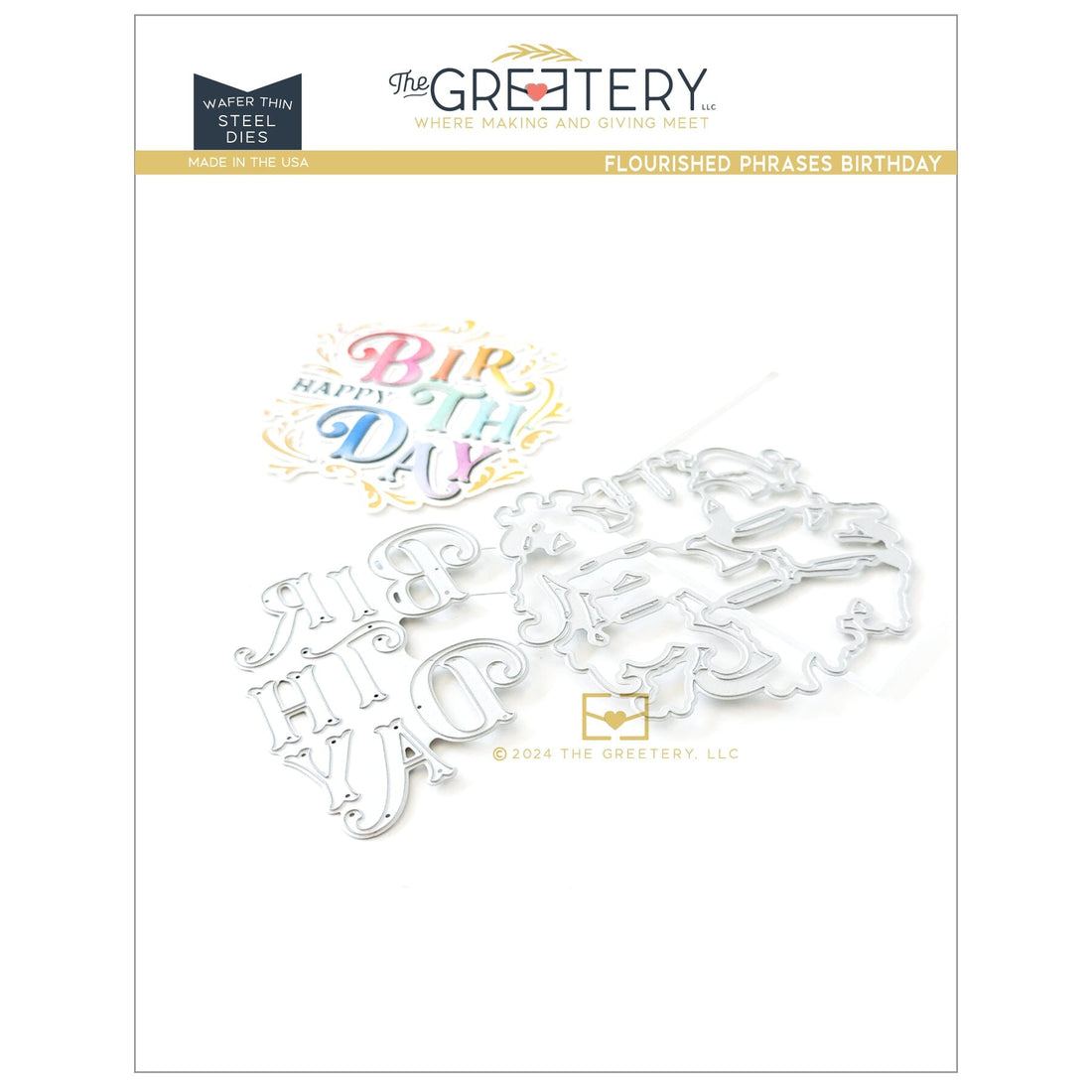 Flourished Phrases Birthday Die